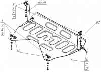Защита картера Двигателя, КПП Kia Sportage 10-15/ Hyundai IX35