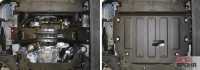 Защита картера + КПП + комплект крепежа, АвтоБРОНЯ, Сталь, Ford Transit полный/передний/задний привод 2014-, V - 2.2D