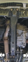 Защита (двигатель, КПП) Nissan Maxima 1995-2000; все объемы, сталь 2 мм, [ вес 14,14кг, щитов: 1