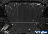 Защита картера + КПП + комплект крепежа, RIVAL, Сталь, Toyota Rav4 2019-, V - 2,0; 2.5 