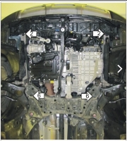 Защита картера двигателя, КПП стальдля Hyundai Santa Fe 2012-2018, Hyundai Santa Fe Premi